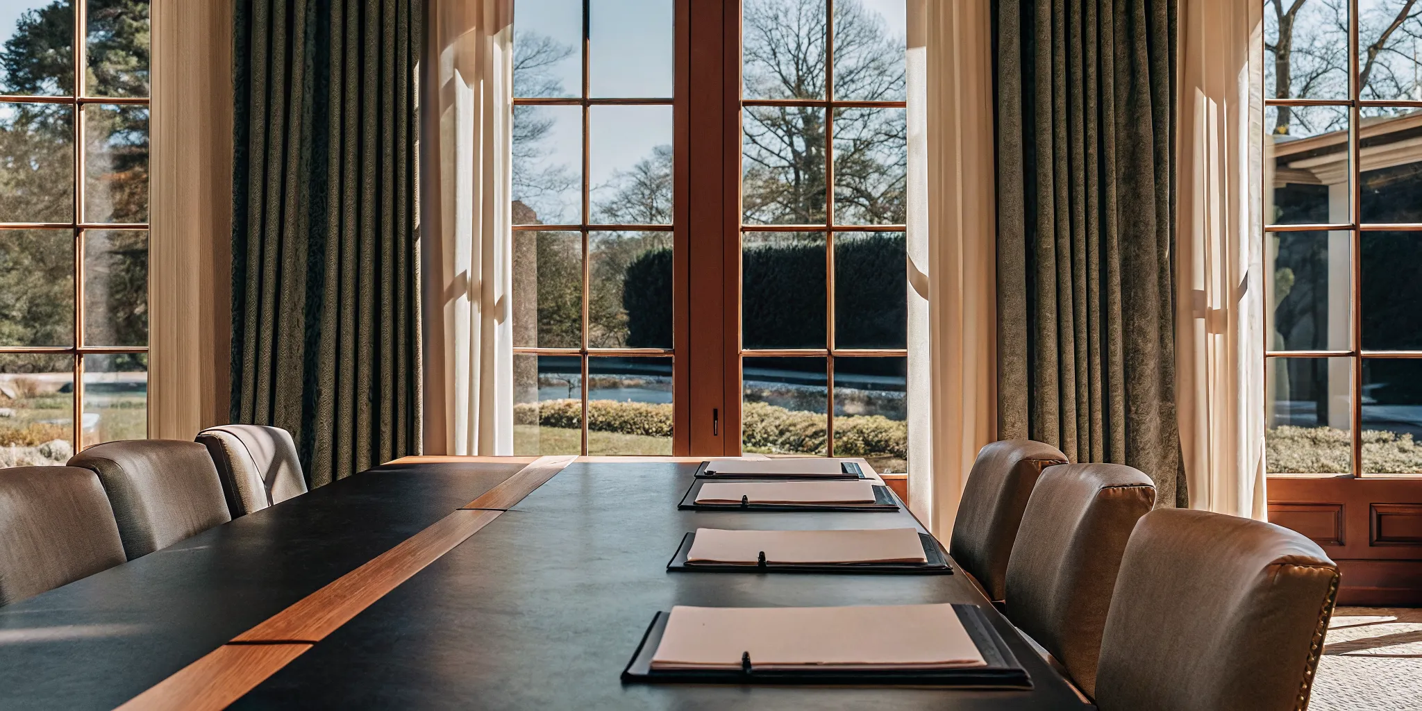 Refined private estate setting prepared for an executive retreat near Boston