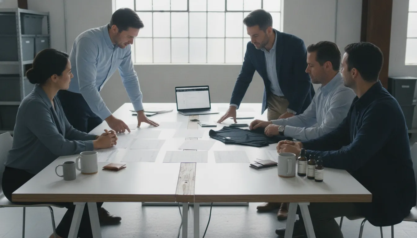 Ecommerce operators reviewing order and product data