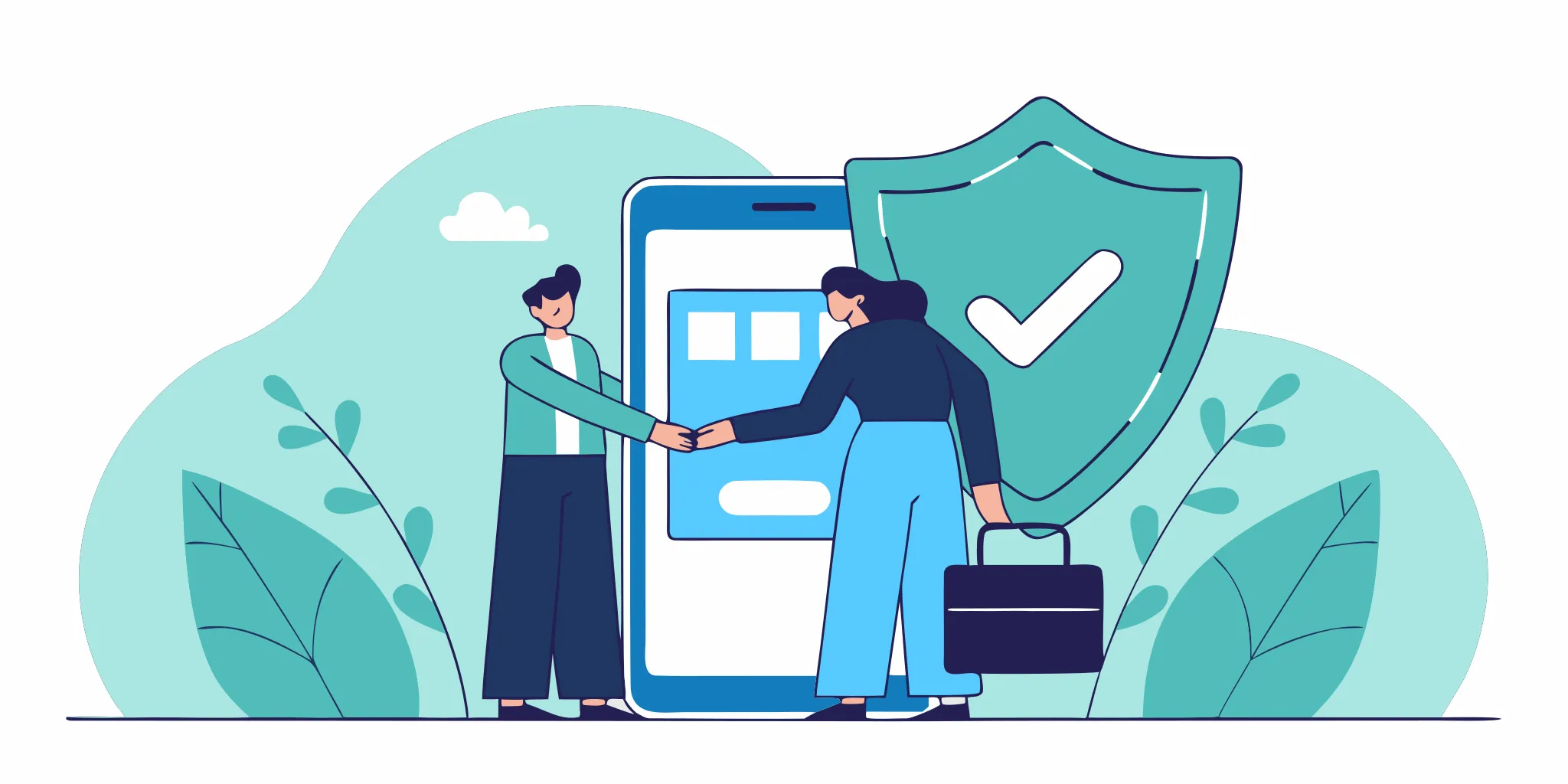 Mobile checkout screen with shield verification badge representing secure e-commerce fraud prevention