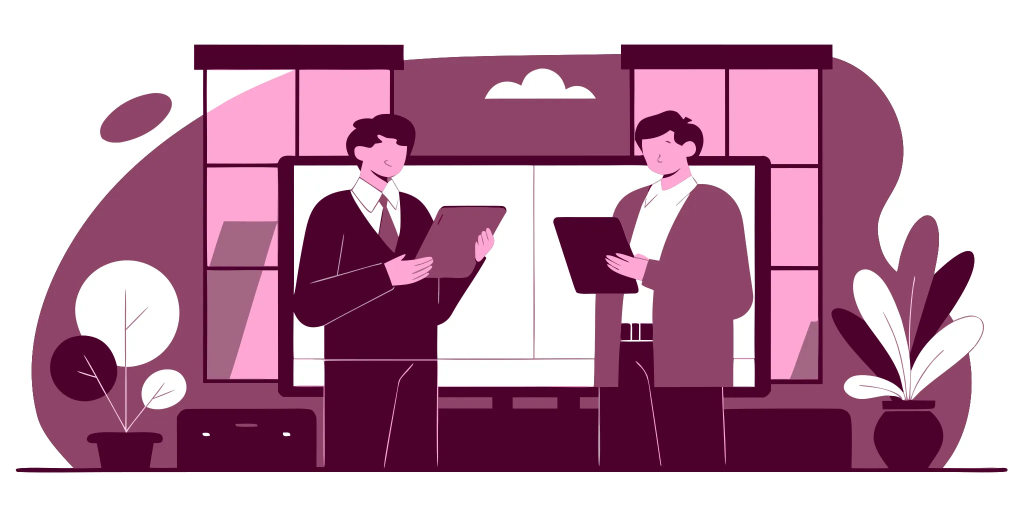 Business professionals reviewing payment gateway analytics on a tablet