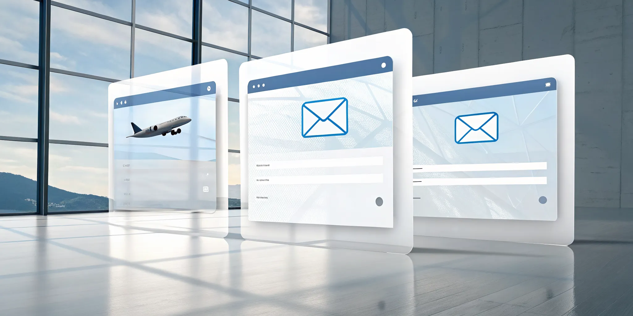 Cold, warm, and referral meeting request email templates on a computer screen.
