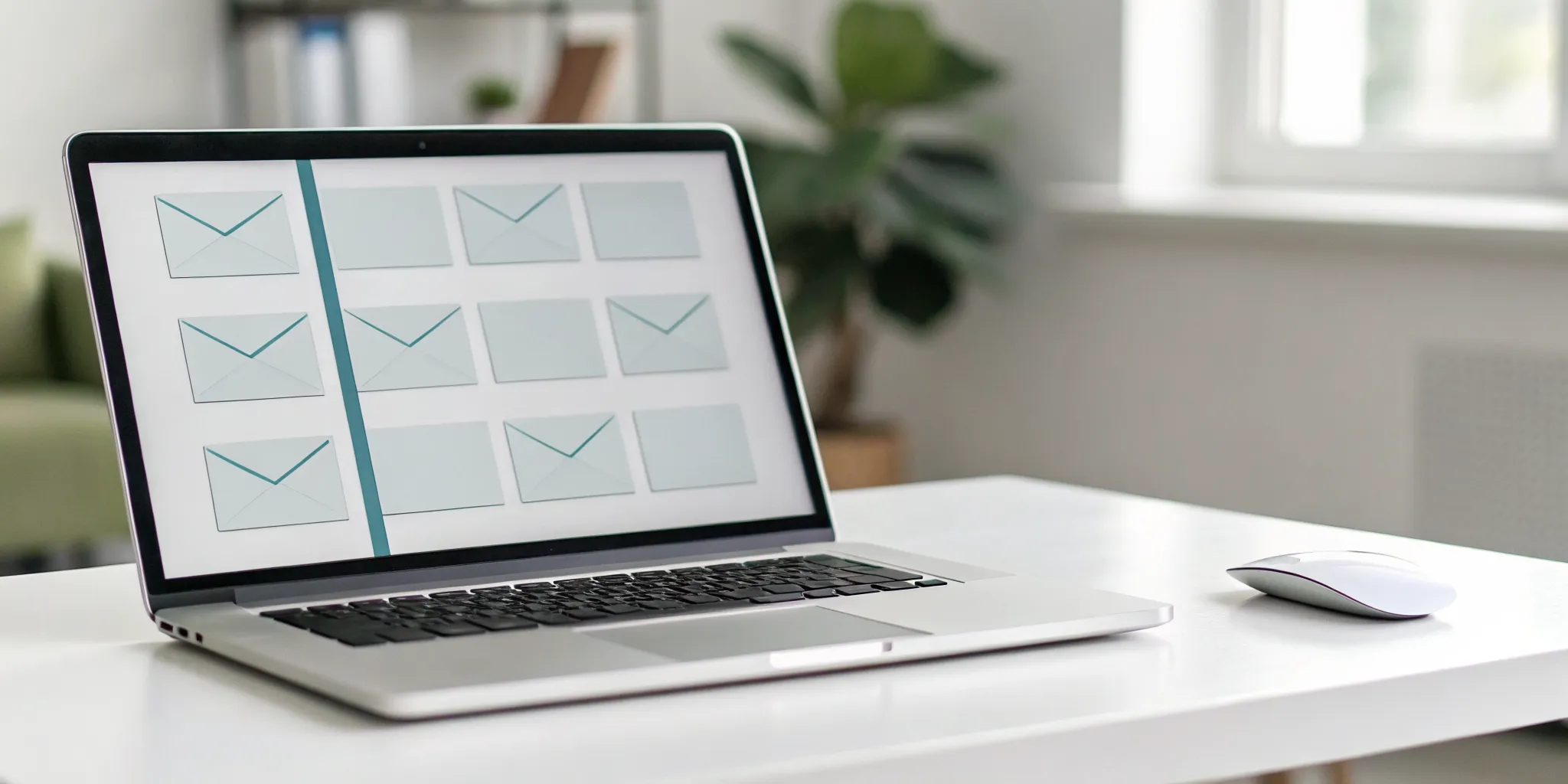 Laptop screen showing re-engagement email templates for winning back stale leads.
