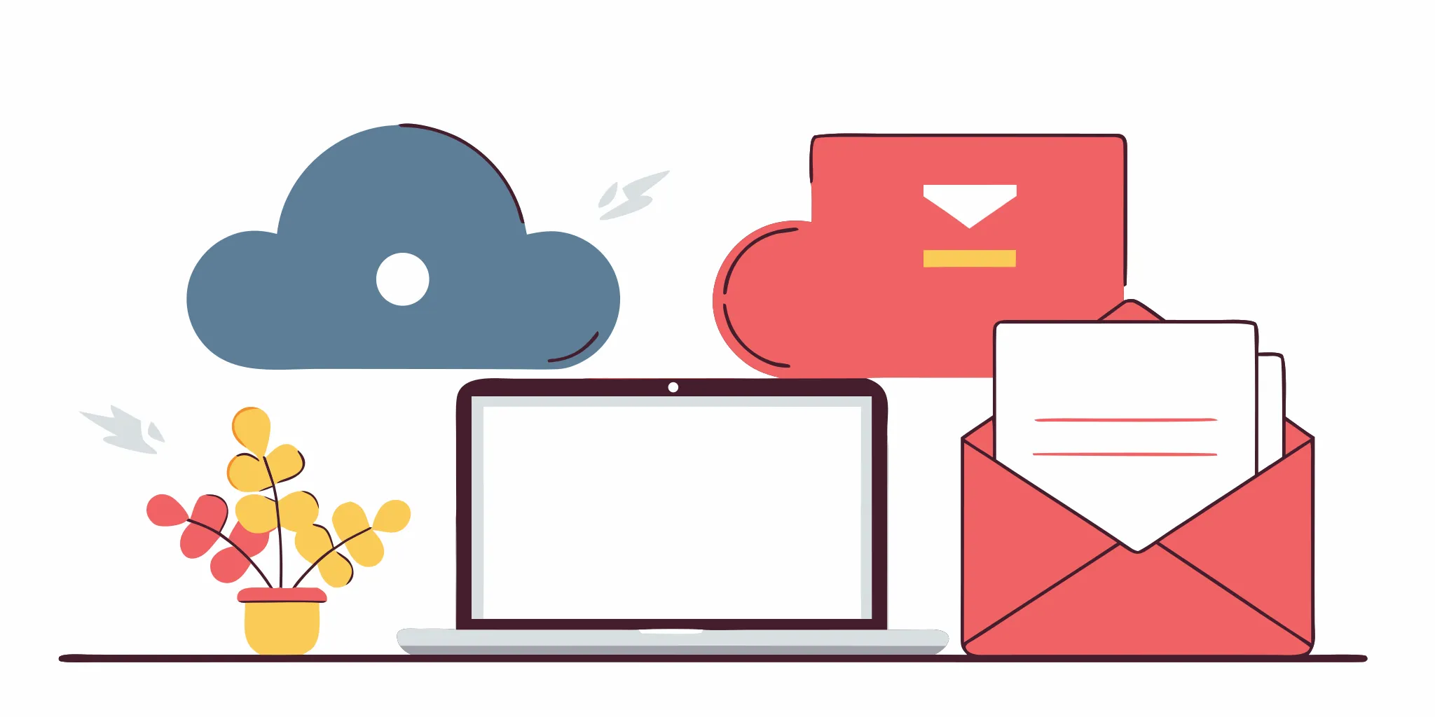Laptop with icons for connecting Salesforce to Gmail.