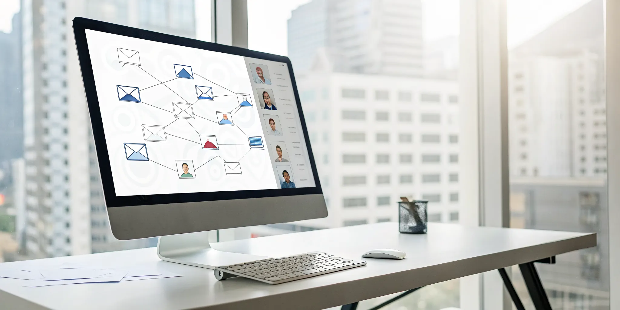 How to personalize cold emails at scale using a system of connected profiles and email icons.