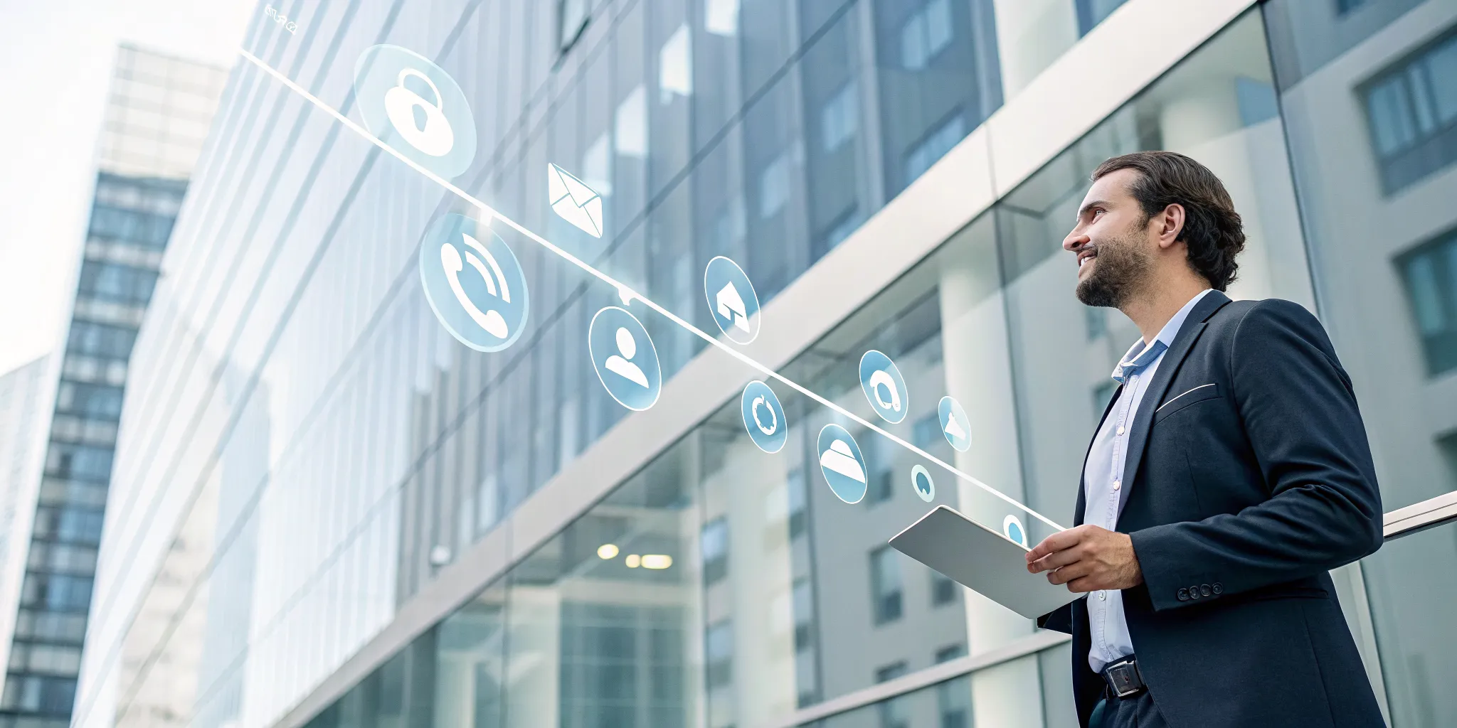 A person structures a 7-touch cold email sequence for B2B SaaS on a tablet.