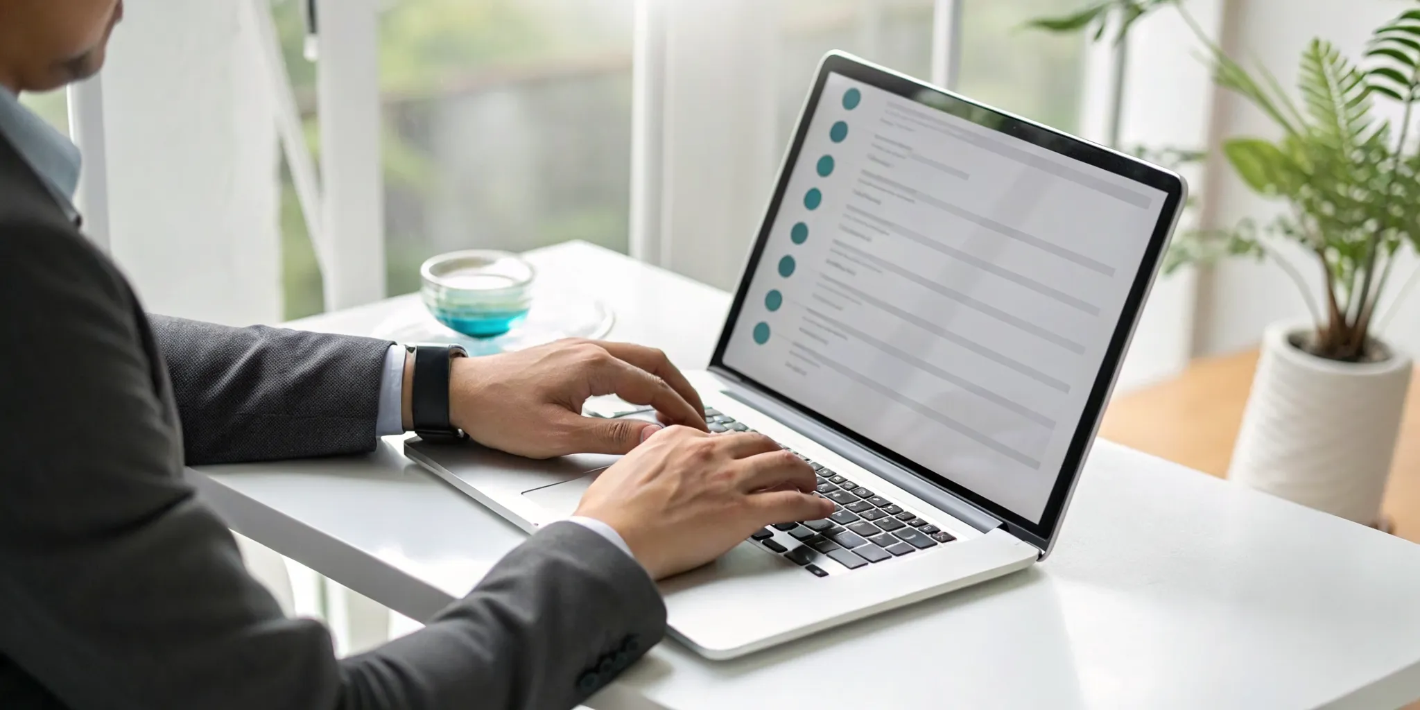 Business professional writing a breakup email on a laptop that gets replies.