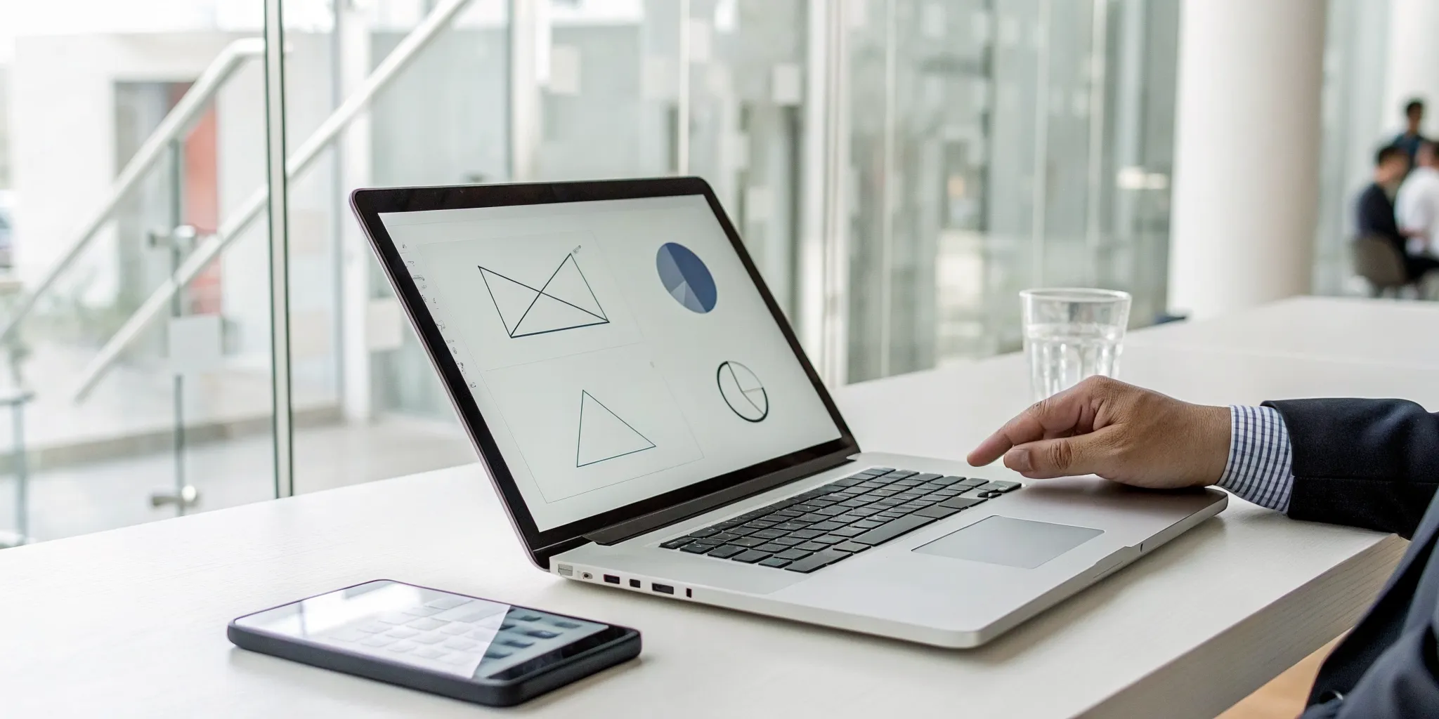 A professional uses a QBR recap email template on a laptop to outline decisions and next steps.