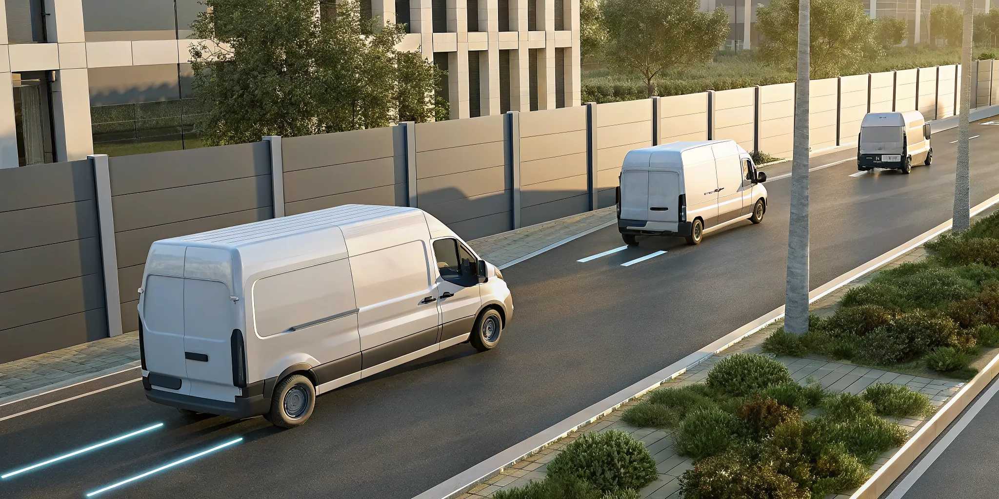 Commercial service vehicles using fleet vehicle tracking