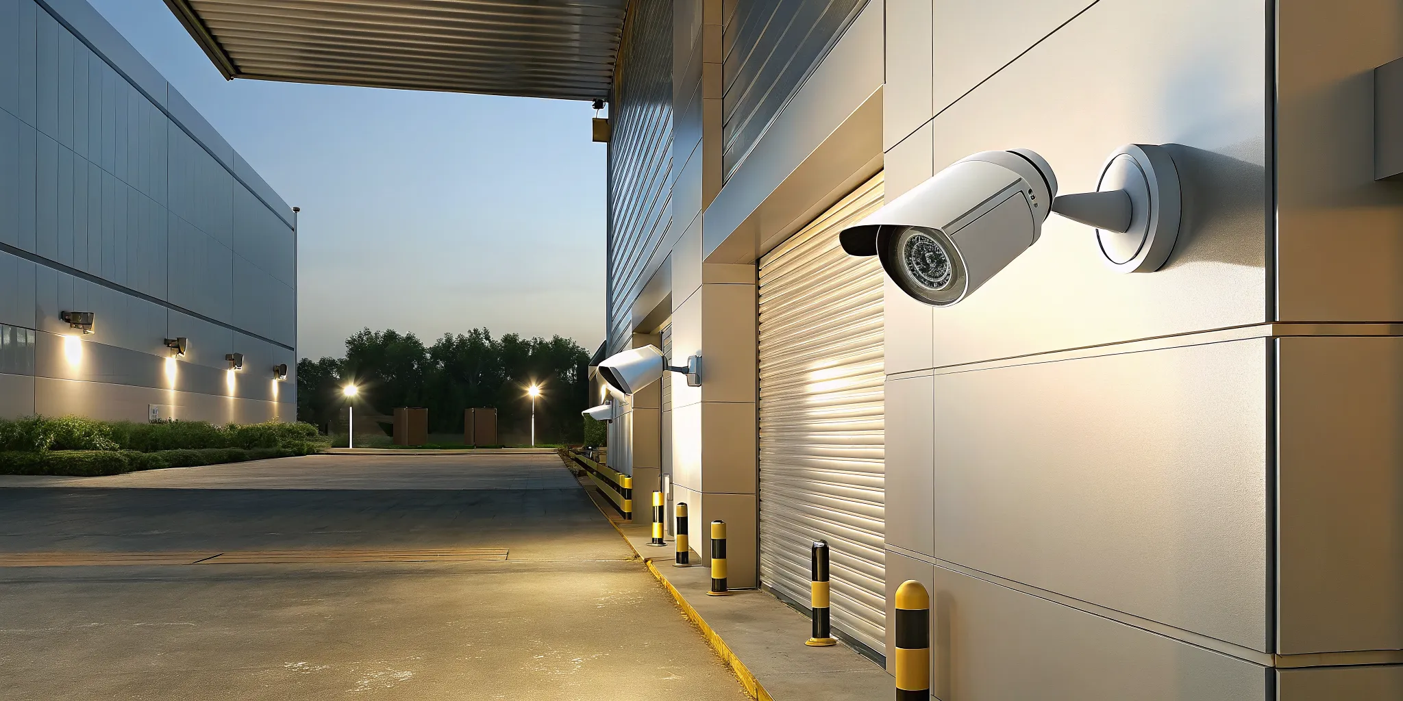 Warehouse loading dock covered by after-hours security monitoring