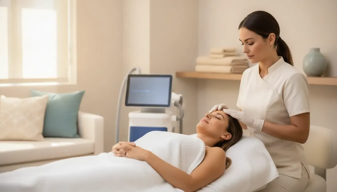 Preparing a patient for non-invasive skin rejuvenation in a medical spa