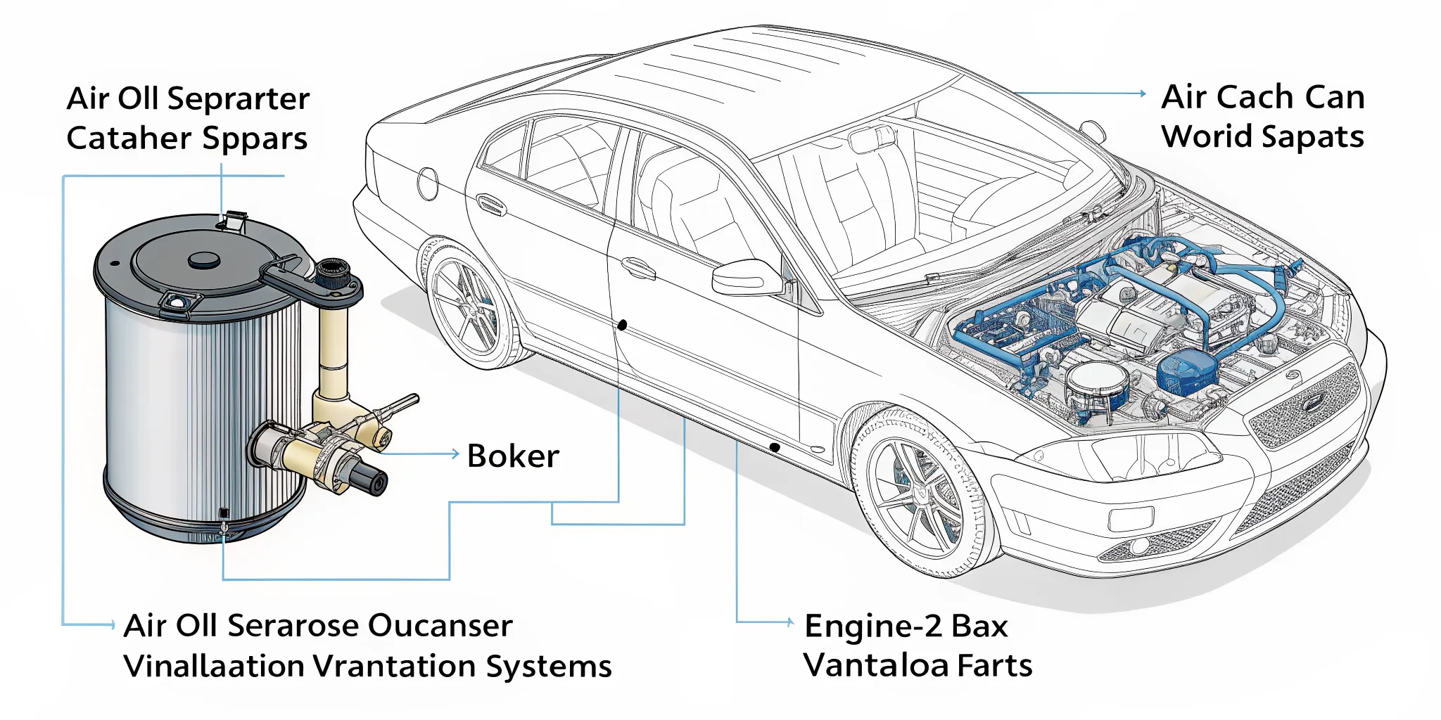 Subaru AOS vs catch can blow-by routing comparison diagram