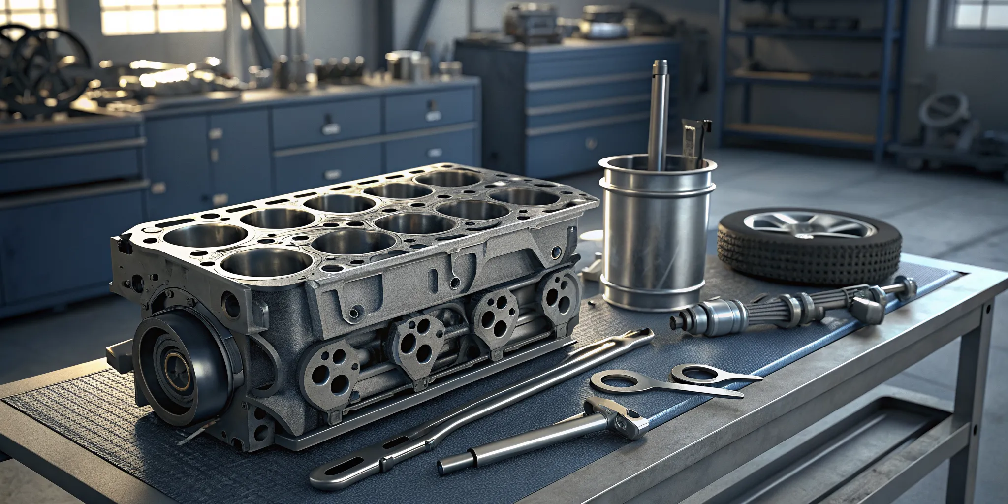 Subaru oil pickup upgrade components arranged beside an oil pan