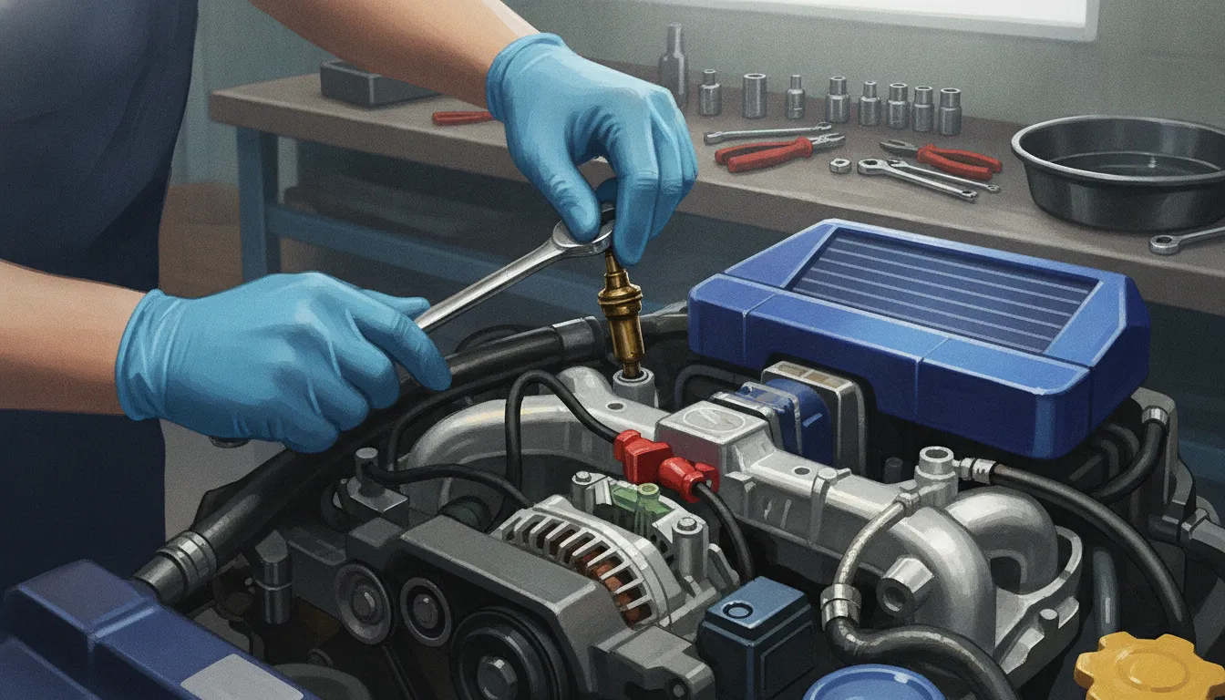 Technician removing a PCV valve from a Subaru WRX engine in a workshop