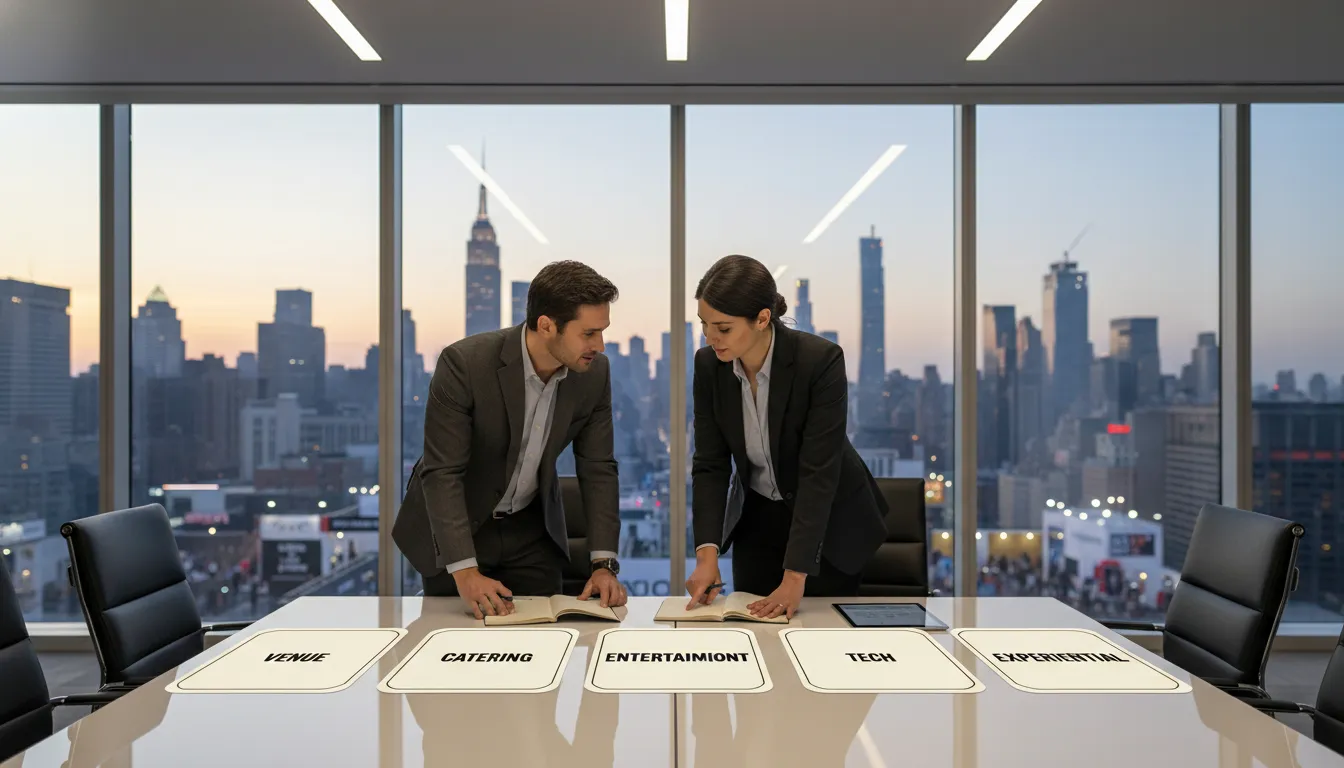 NYC corporate planners comparing vendor proposals at The Event Planner Expo