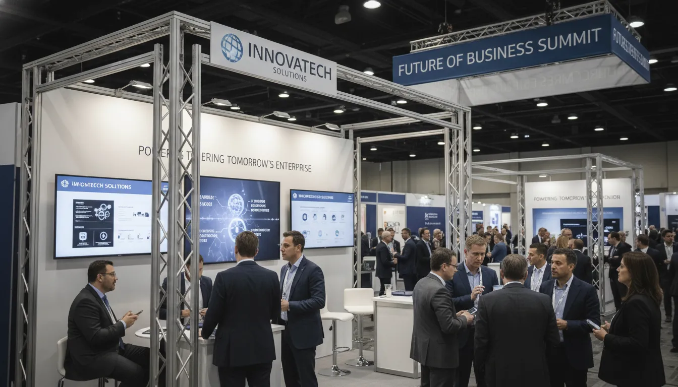 Event sponsorship strategy activation where conference attendees network at a branded booth