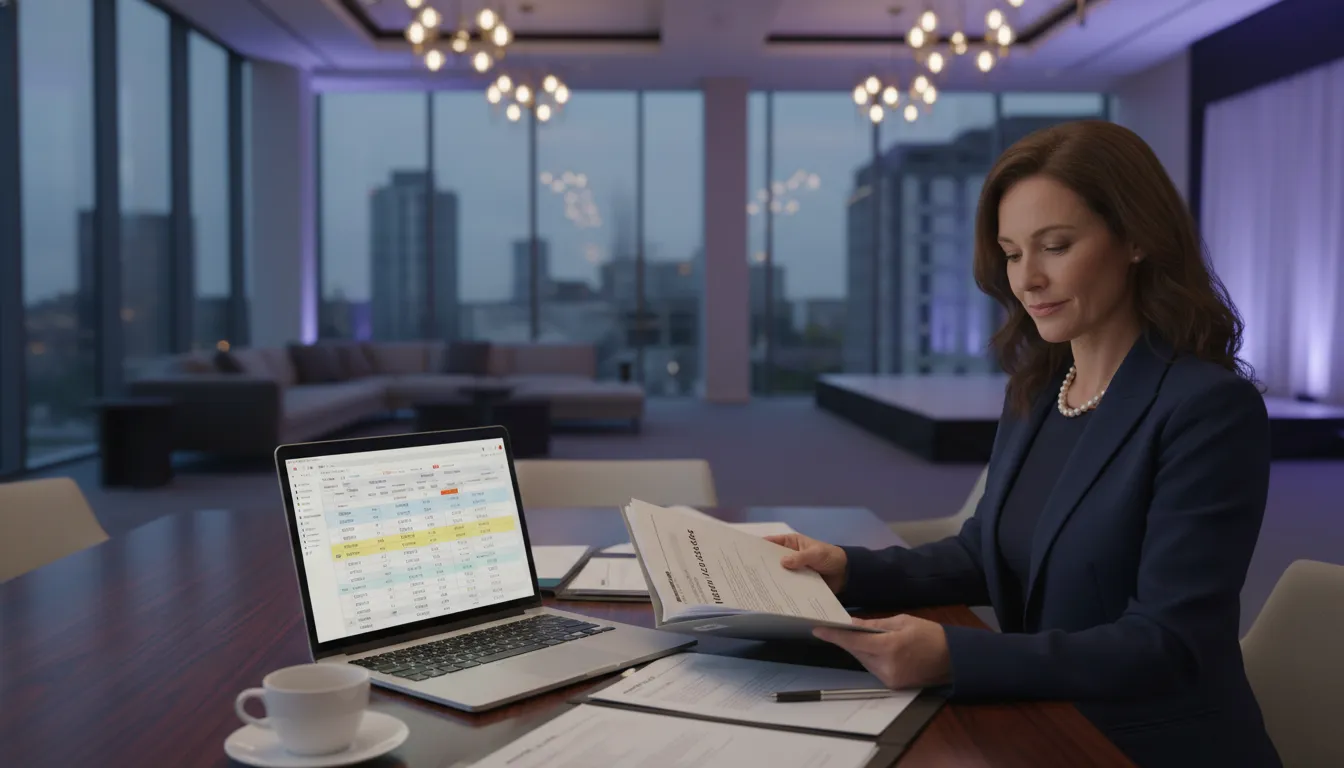 Event planner comparing venue and vendor proposals with an RFP scorecard