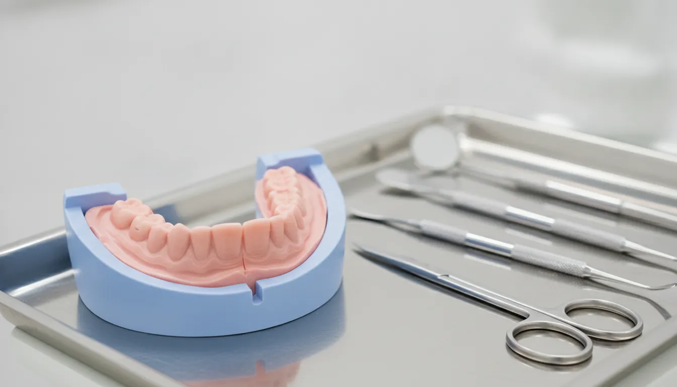 Complete denture impression tray used to evaluate peripheral border extension
