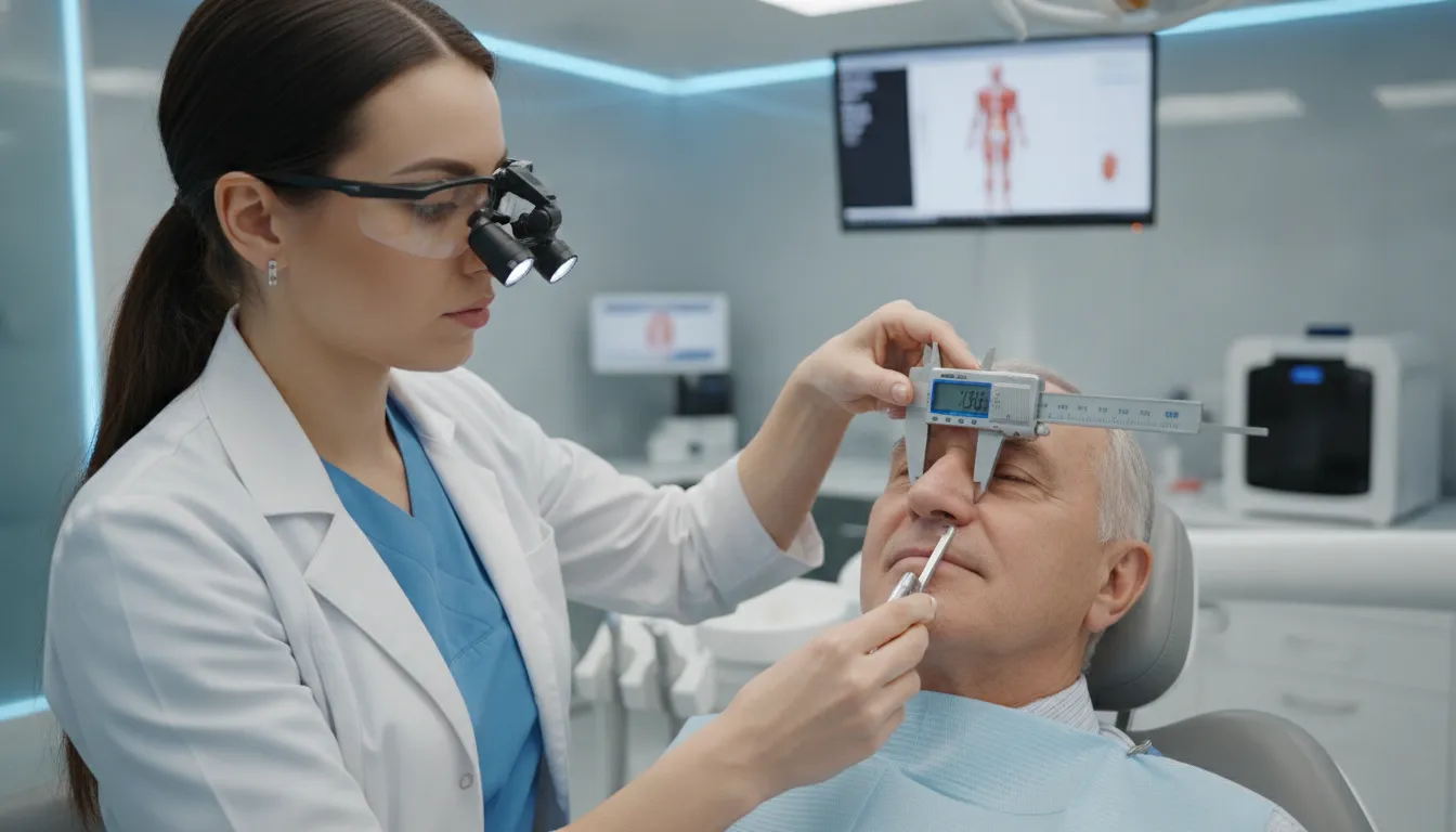 Clinical measurement of occlusal vertical dimension dentures using a Willis gauge in a sterile dental clinic