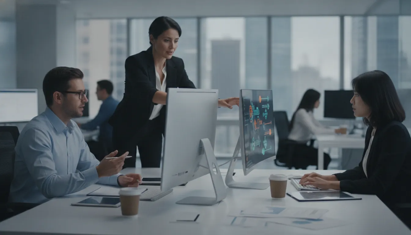 Staffing agency team coordinating payroll and accounts receivable workflow