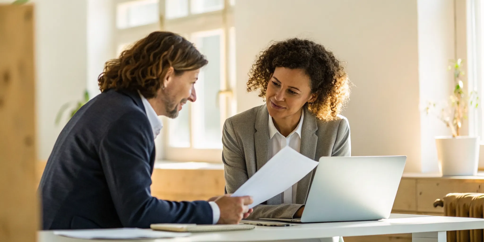 Staffing professionals holding a proactive client service check-in