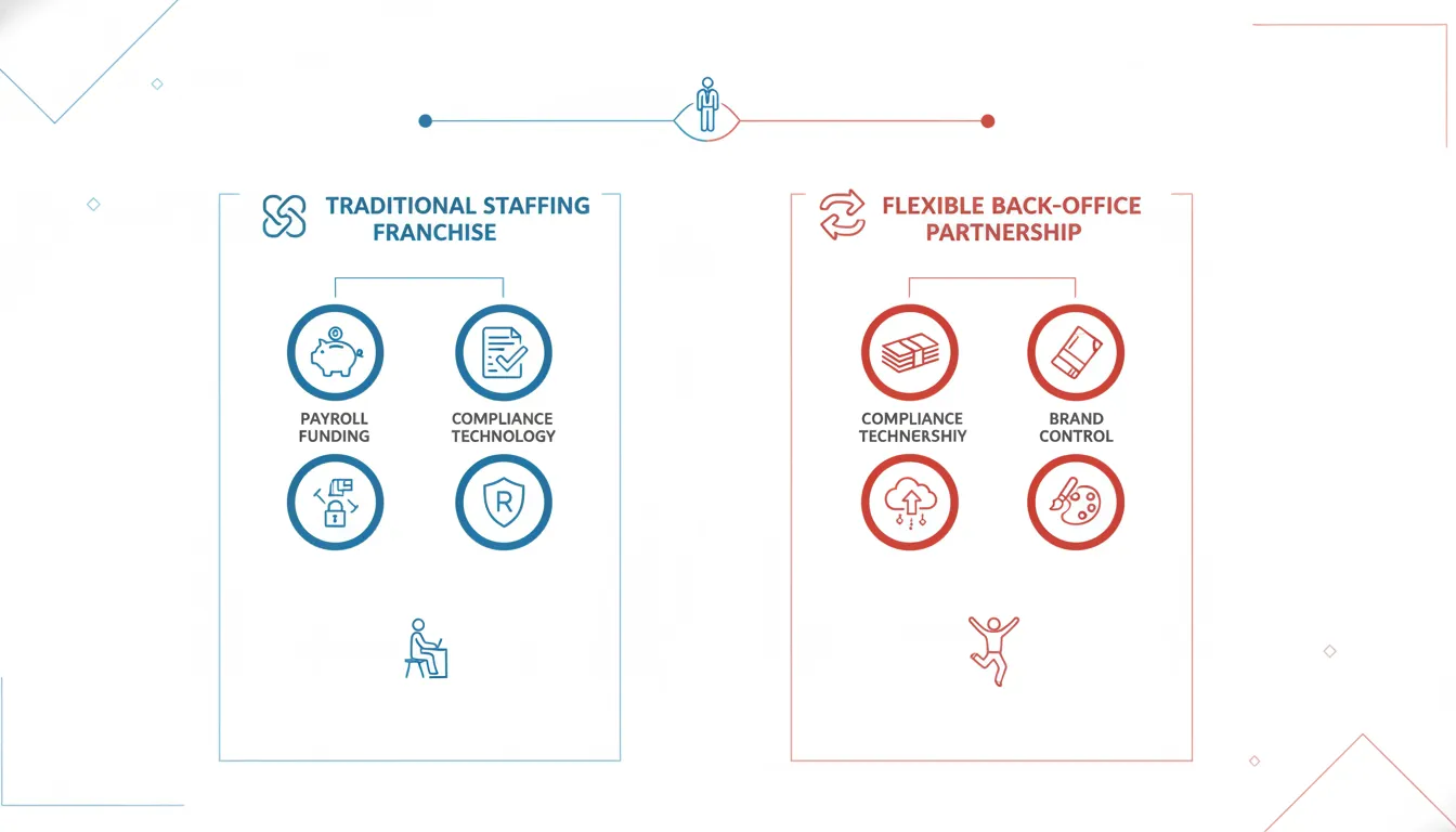 Decision paths for comparing the best staffing franchises with a back-office partnership