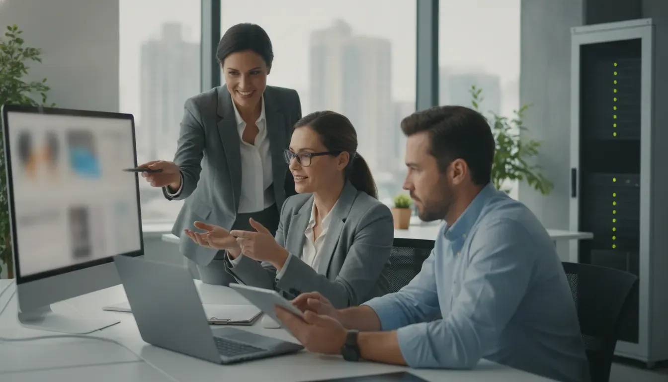 Staffing agency team reviewing delegated business payment controls