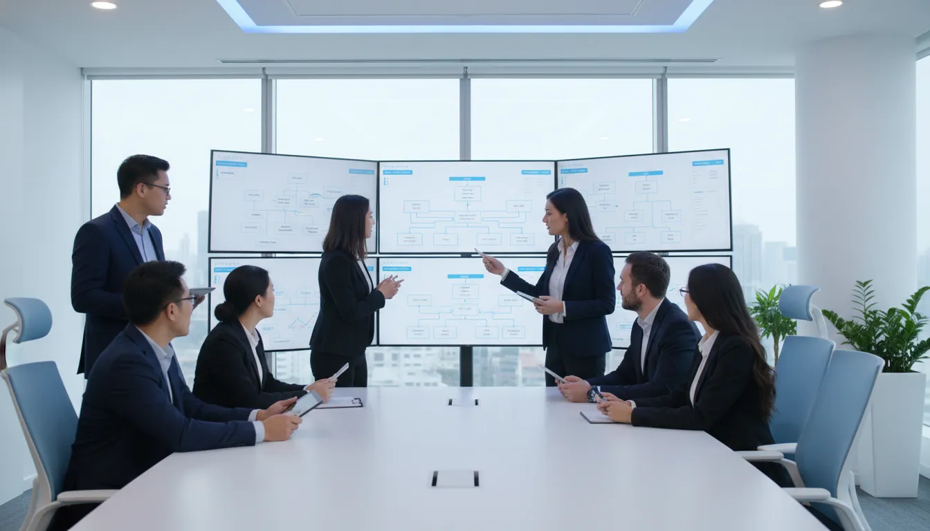 Staffing operations team coordinating payroll funding compliance and billing workflow
