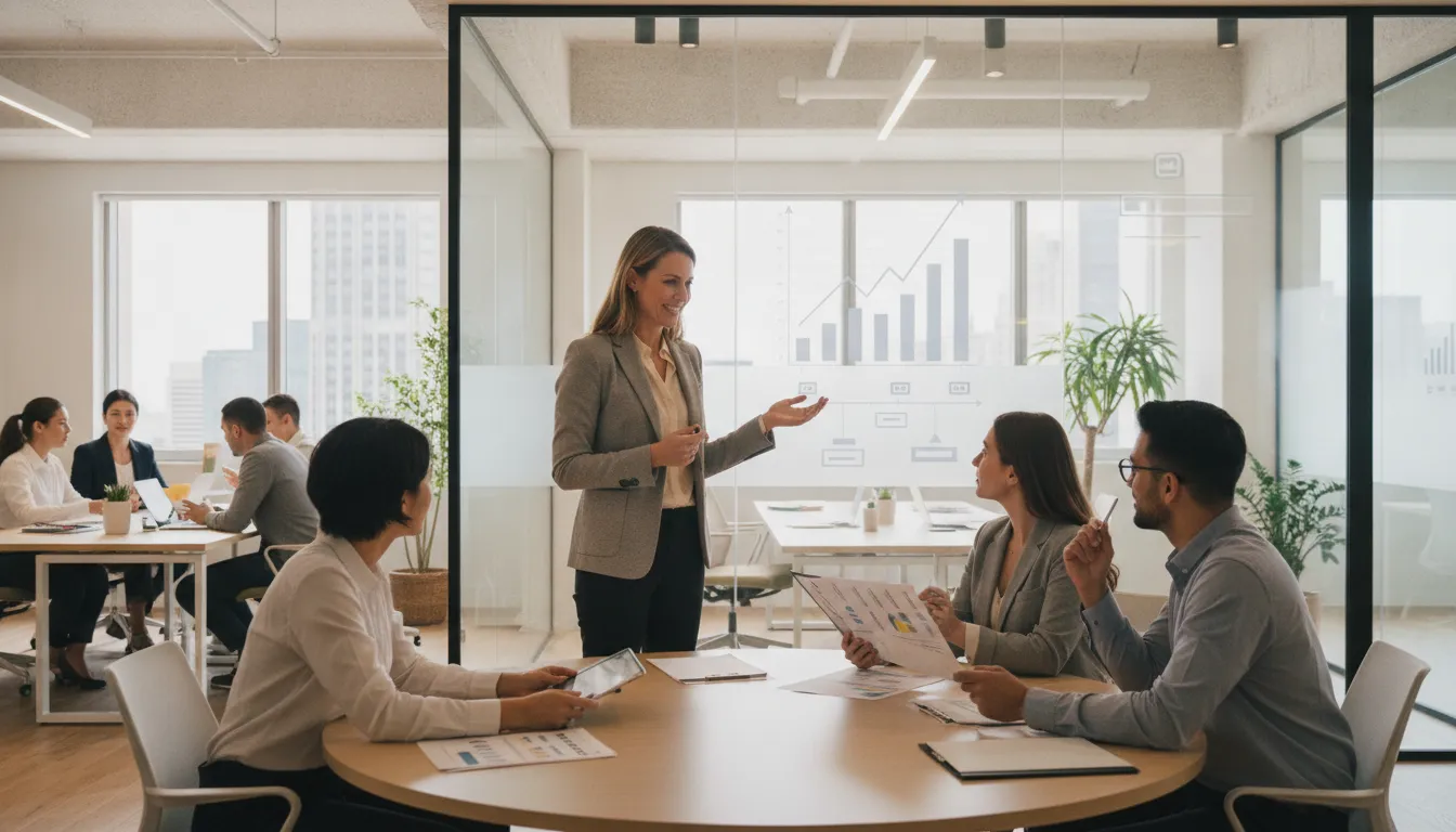 Staffing firm founder collaborating with a back-office support team