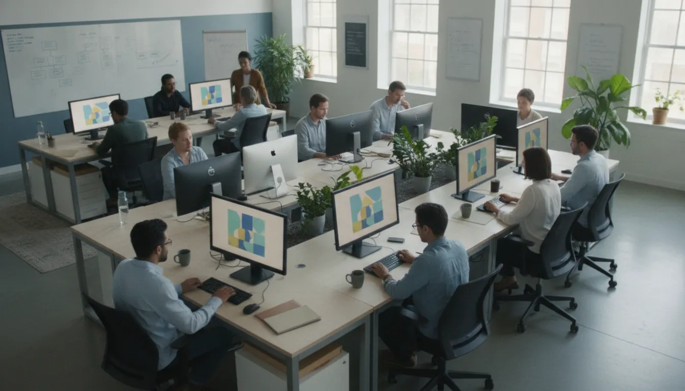 Back-office team coordinating staffing agency payroll invoicing and worker onboarding