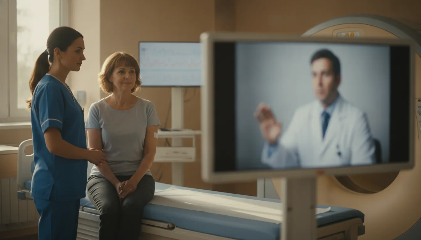 Nurse and remote specialist coordinating a hospital telehealth workflow