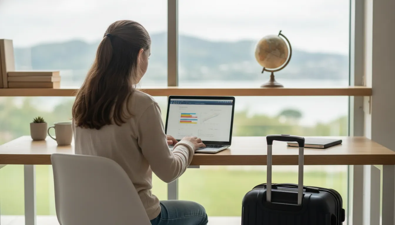 Student studying at the best online high school for international students while living abroad