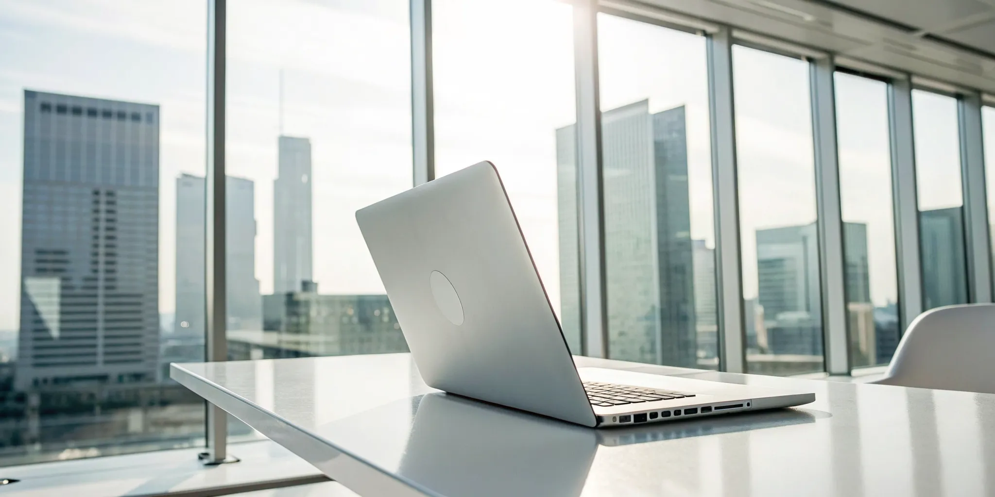 An employee's desk with a laptop open, focused on email security best practices.
