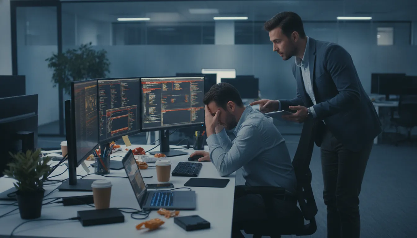 IT professional collaborating with a co-managed support partner in a modern office