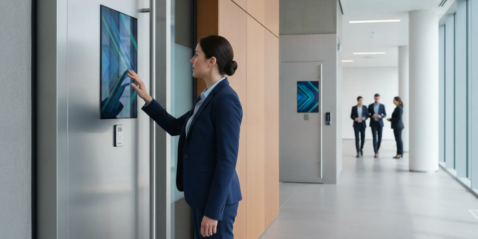 Security leader reviewing an access control dashboard at a modern multi-site facility