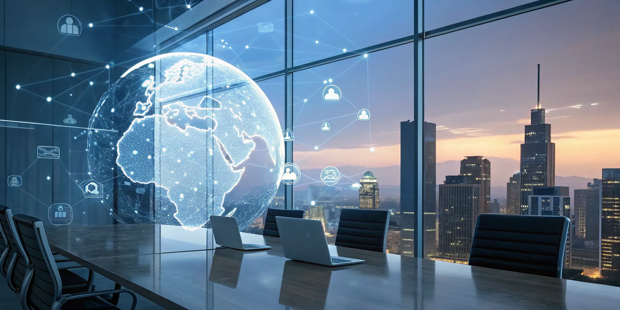 Global view of the endpoint detection and response market with network security icons.