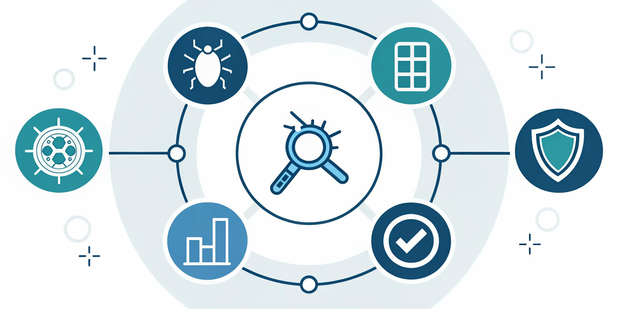 Flow chart of the six-step vulnerability management process from discovery to monitoring.