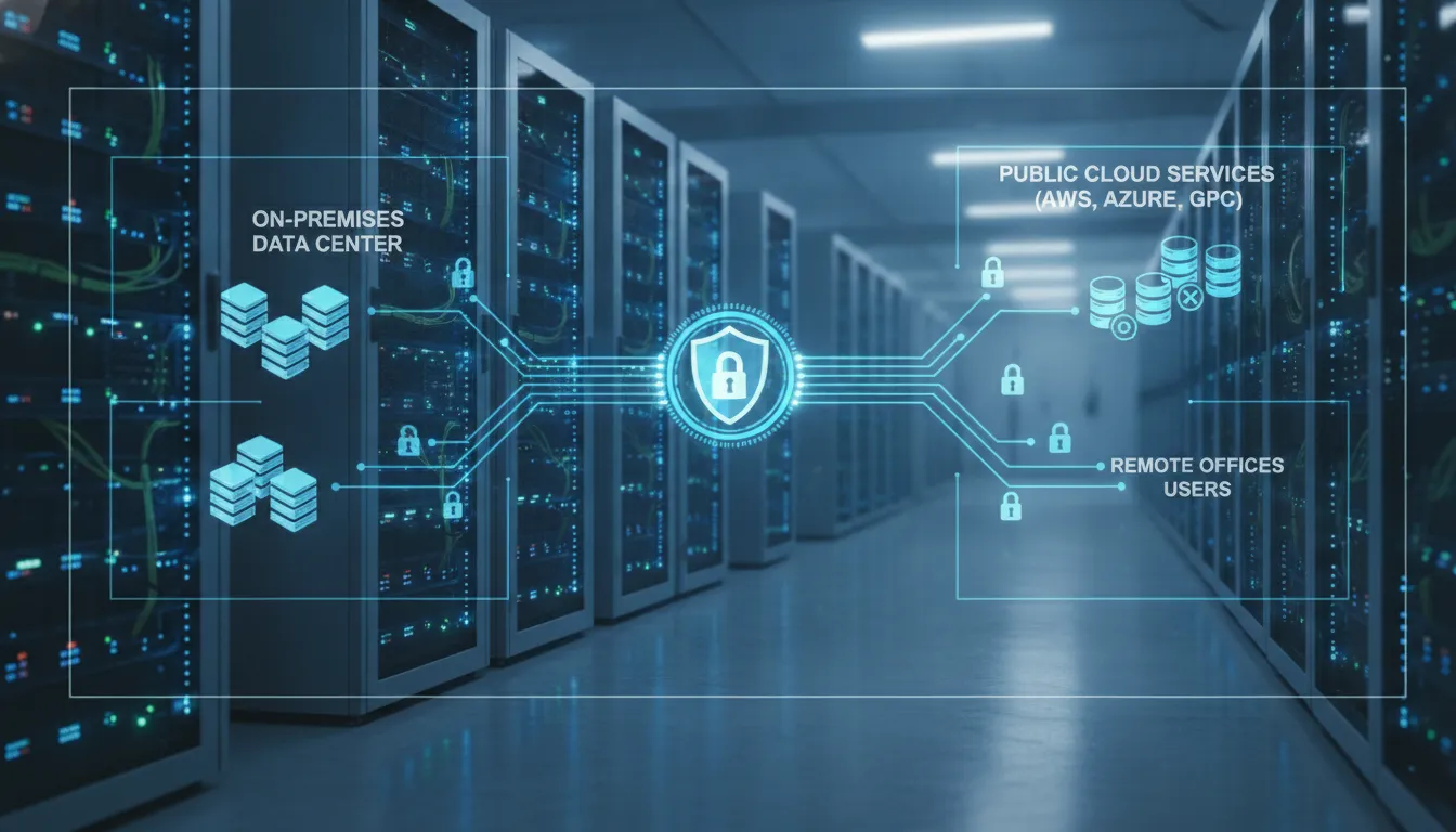 Secure hybrid cloud security architecture datacenter networking diagram
