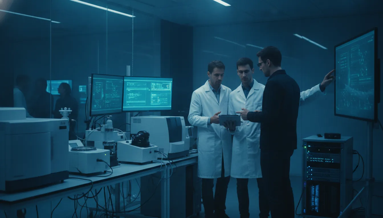 Life sciences cybersecurity team reviewing laboratory systems and security controls