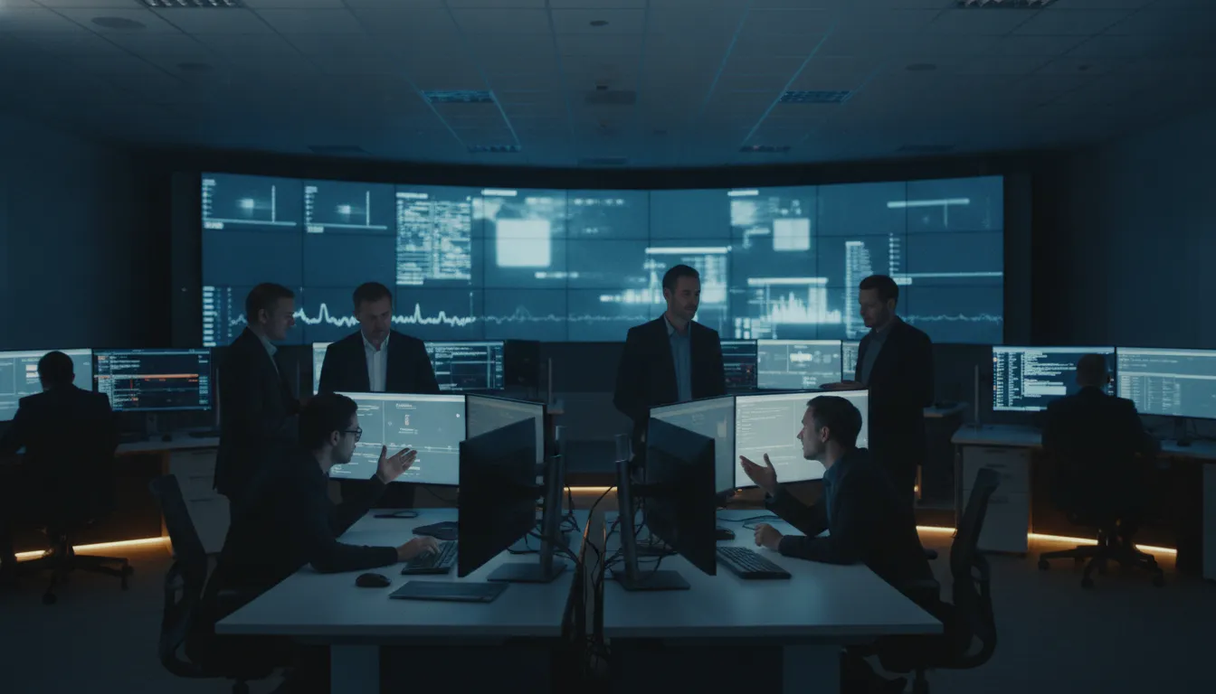 Security operations team coordinating managed ransomware protection services