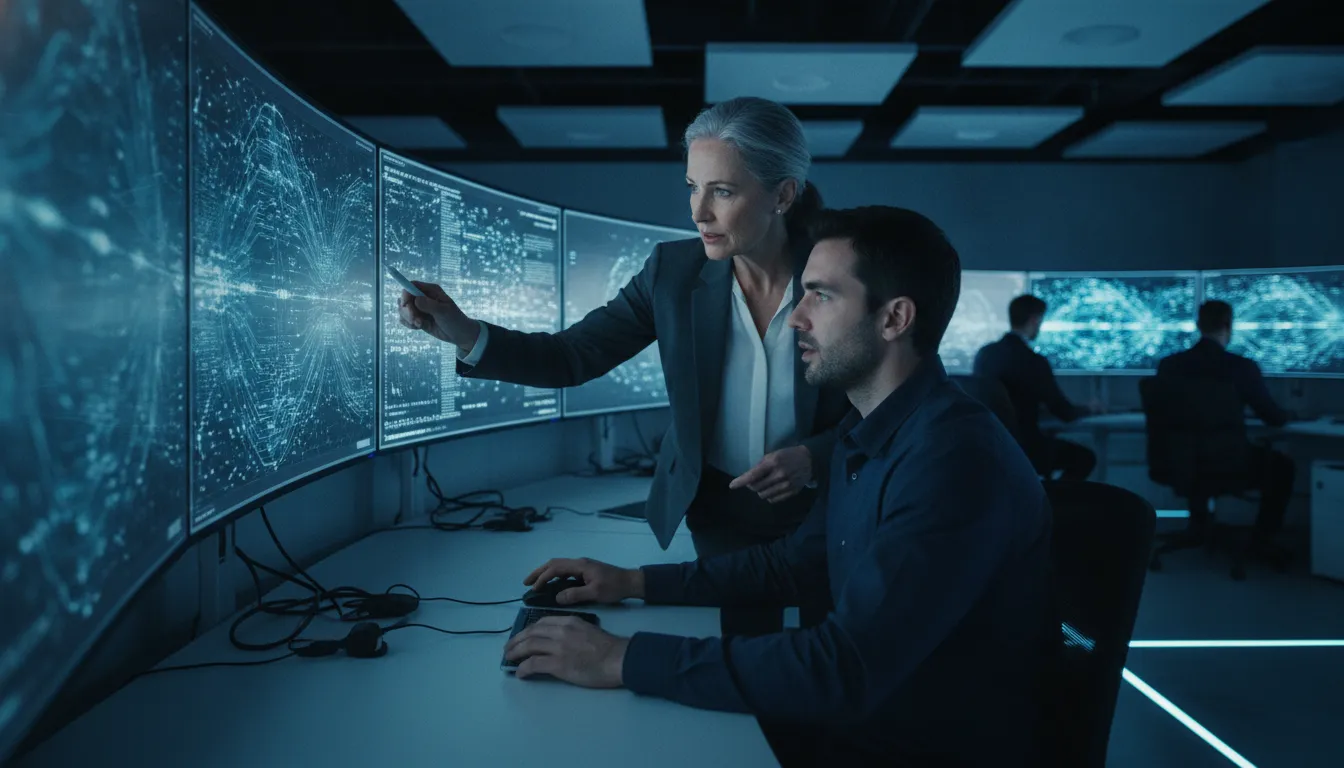 IT security leaders reviewing endpoint telemetry in an operations center
