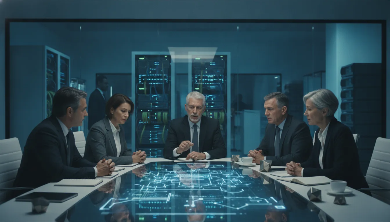 Finance and technology leaders reviewing an enterprise IT control environment