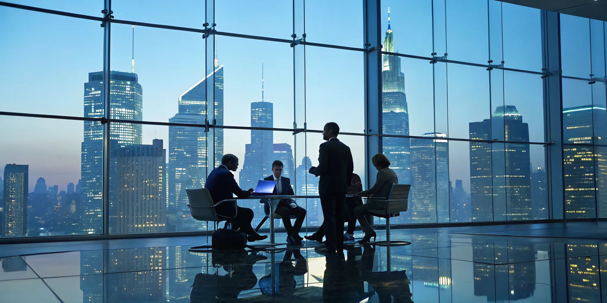 Business team using cybersecurity assessment services to improve their security posture.