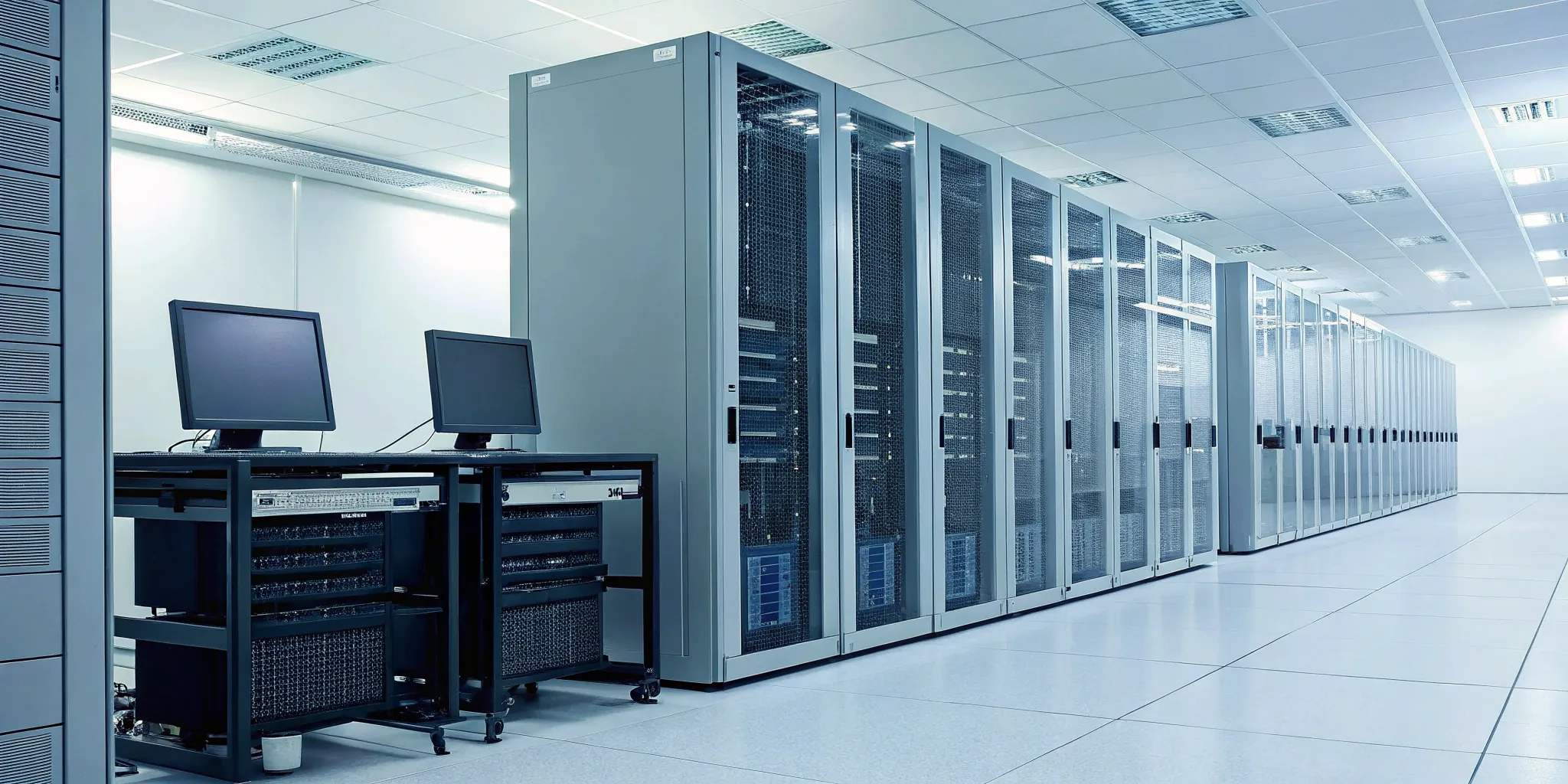 A Security Operations Center where an MDR service detects and responds to threats on network servers.