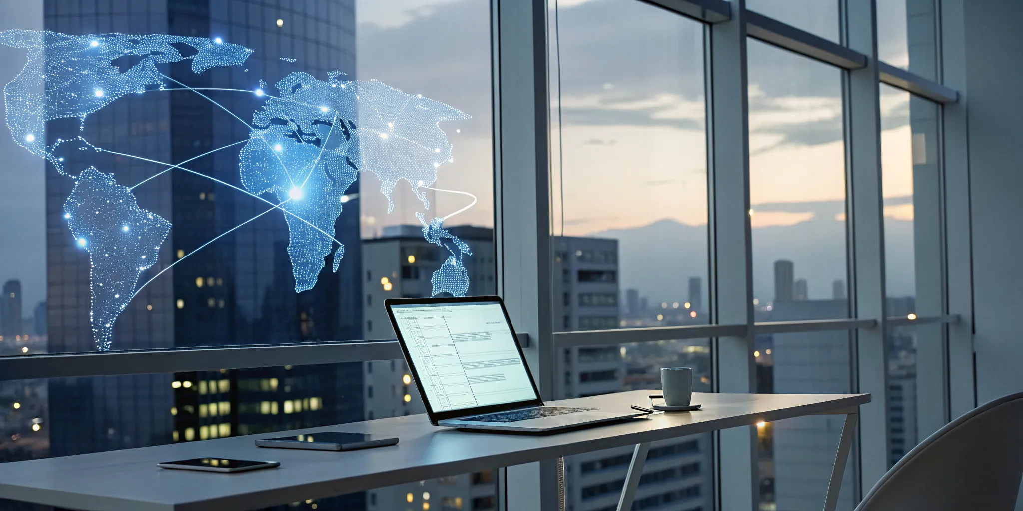 Laptop displaying endpoint interactive response technology for managing global clinical trials.