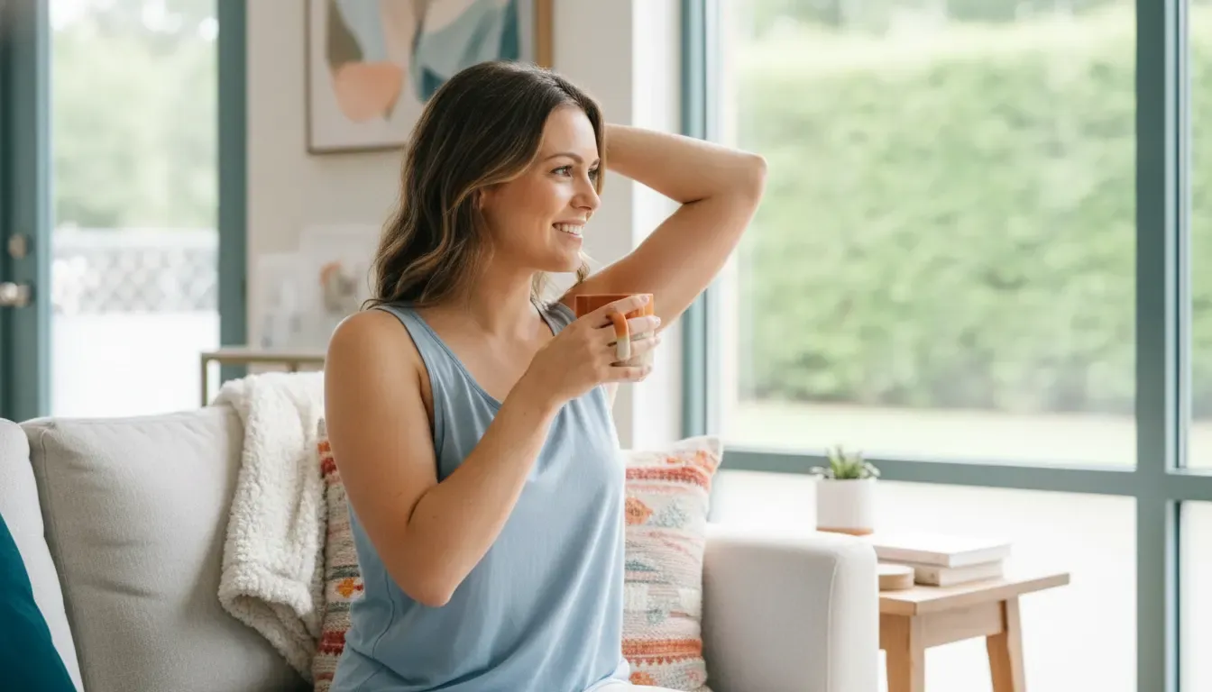 Relaxed underarm waxing aftercare at home after an Ocala appointment