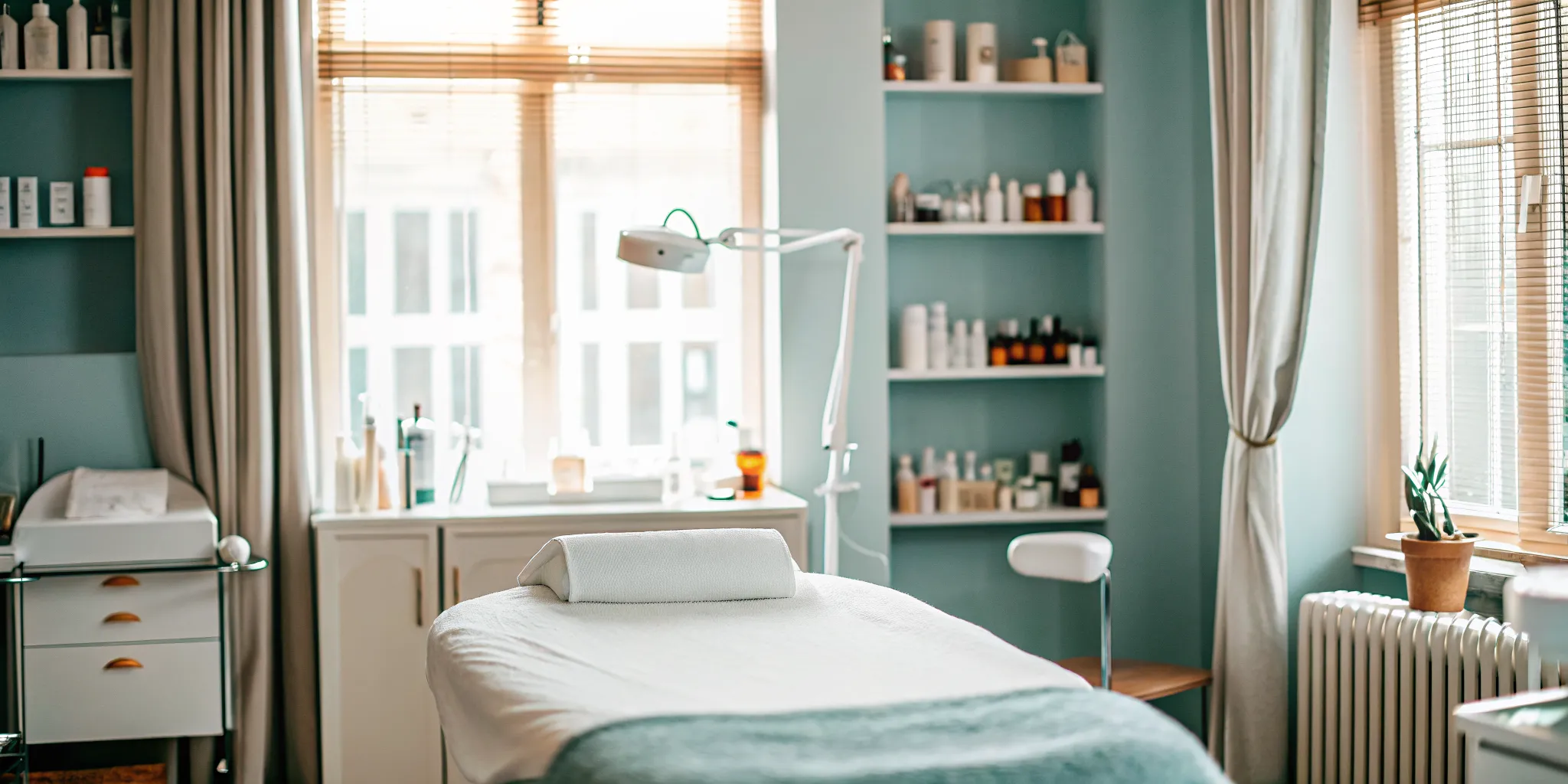 Professional facial waxing setup for full face waxing at a clean salon