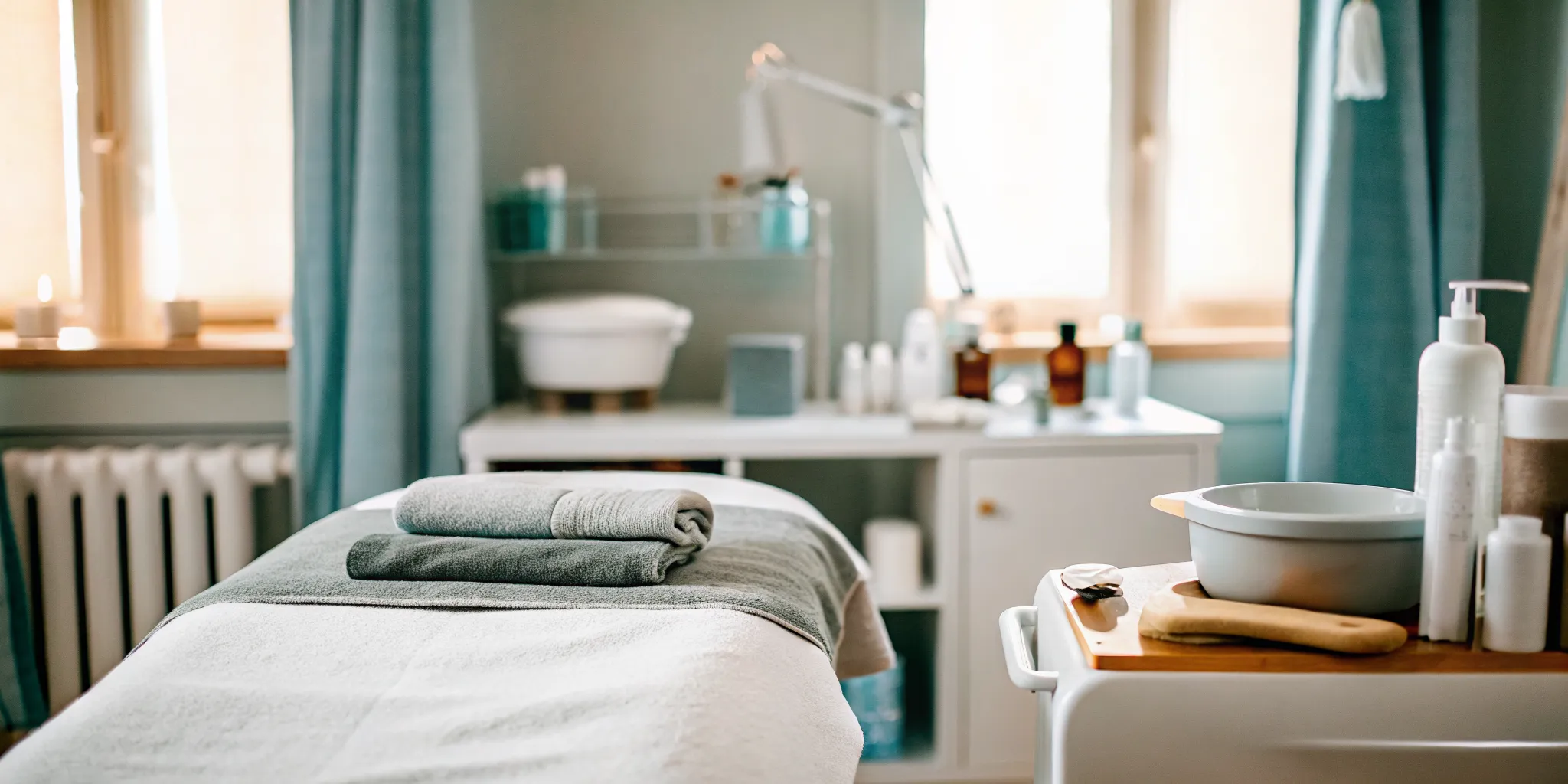 Underarm waxing preparation in a clean salon treatment room