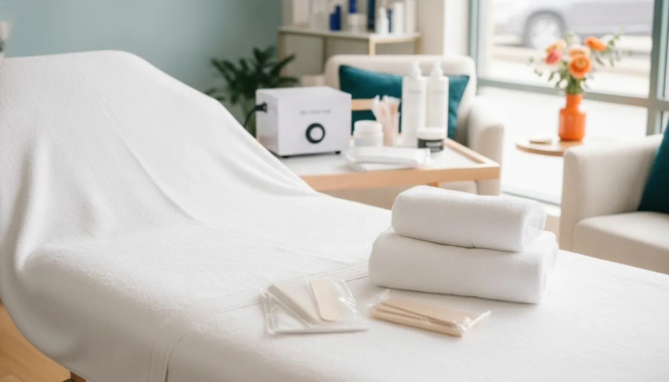 Clean waxing studio treatment setup in Tallahassee