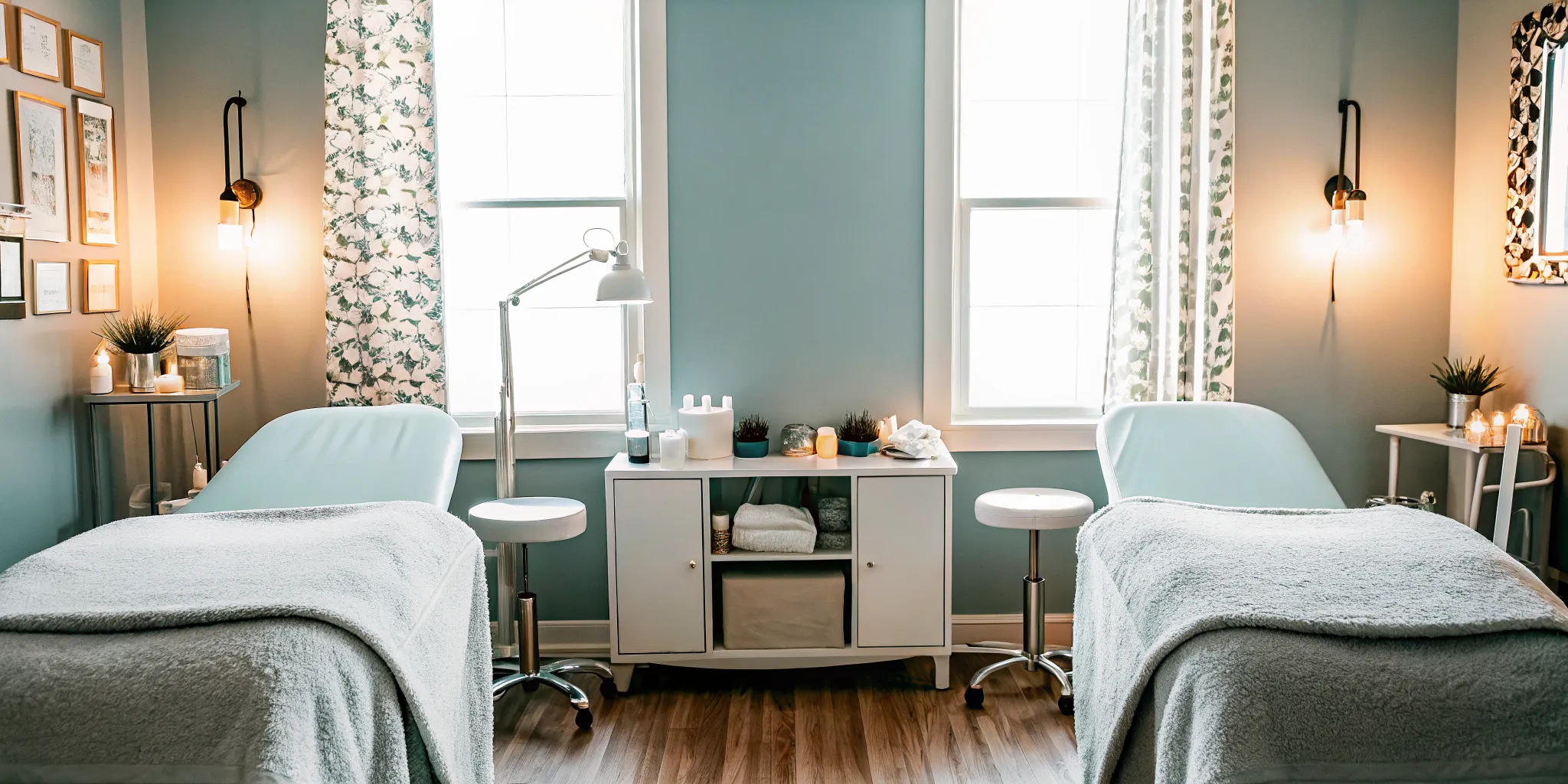 Professional waxing esthetician preparing hard wax in a clean modern salon treatment room