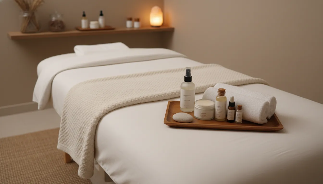 Clean waxing salon treatment room for ingrown hair after waxing care